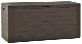 Caixa de arrumação para jardim 116x44x55 cm castanho