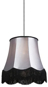 Candeeiro de suspensão retro preto com cinzento 45 cm - Granny Retro