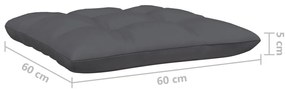 7 pcs conj. lounge de jardim com almofadões antracite pinho
