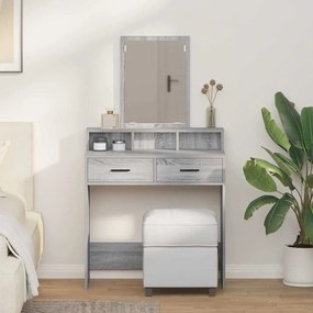 vidaXL Mesa de Maquiagem com gaveta Cinza Sonoma 79 x 41 x 140 cm