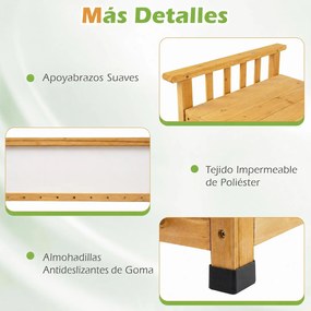 Banco de Jardim com Arrumação, 123 x 58 x 53 cm, Capacidade de Arrumação de 155 L, Natural