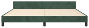 Estrutura de cama sem colchão 200x200 cm veludo verde-escuro