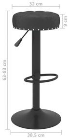 Bancos de bar 2 pcs veludo preto