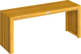 Banco de Jardim em Madeira de 2 Lugares 110 cm com Assento de Ripas, Suporta 240 kg, para Pátio, Alpendre, Jardim, Natural