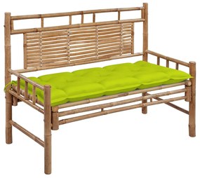 vidaXL Banco de jardim com almofadão 120 cm bambu