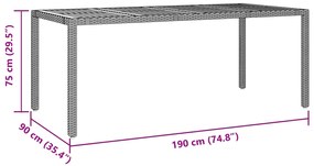 Conjunto de Jantar de Jardim vidaXL 9 Peças Polirattan Preto