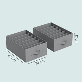 Organizador para guarda roupa, conjunto de 2 unidades 42 x 30 x 17 cm cinzento