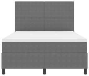 Cama Box Spring com Colchão Cinza Claro 160x200 cm Tecido Canele