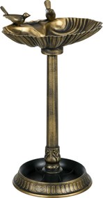 Outsunny Banho para Pássaros de Jardim Exterior 81 cm com Design em Concha e Acabamento Envelhecido Leve e Resistente Bronze | Aosom Portugal
