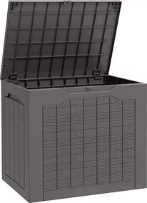 Outsunny Baú de arrumação exterior 93L com alças embutidas, baú de armazenamento exterior à prova d'água 56 x 41 x 50 cm, marrom | Aosom Portugal