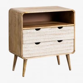 Cómoda 70x35 Cm Em Madeira De Manga Yulara Natural - Branco - Sklum