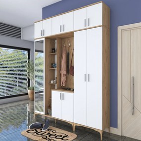 Hall Stand EA128 – Nogueira Branca – 180x240x37,5 cm