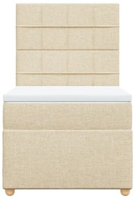 Cama com molas/colchão 80x200 cm tecido cor crème