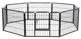 Gaiola de treino para animais de estimação em ferro, dobrável. | FEANDREA | 240 x 80 x 60 cm | preto | PPK86H.