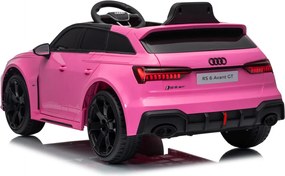 Carro elétrico para Crianças 12V 4x4 Audi RS6 Avant GT Rodas de espuma EVA, Assento Couro ecológico Rosa