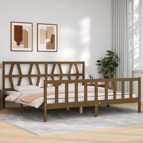vidaXL Estrutura cama c/ cabeceira 200x200cm maciço castanho-mel