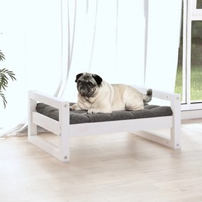 Cama para cães 65,5x50,5x28 cm madeira de pinho maciça branco