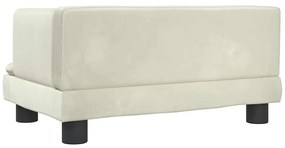 Cama para cães 60x40x30 cm veludo cor creme
