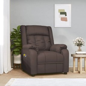 vidaXL Poltrona de massagens elevatória couro artificial castanho
