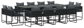Conjunto de Jantar de Jardim de 16 Peças com Almofadas em Aço e Poly R