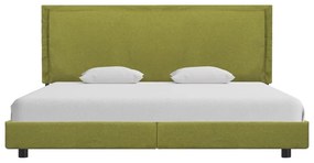 Estrutura de cama sem colchão 150x200 cm tecido verde