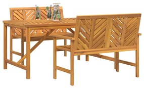 Conjunto de Jantar de Jardim 3 Peças Madeira Sólida Acácia