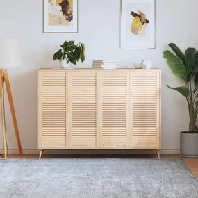 Portas de armário 4 pcs com design de persiana pinho maciço