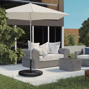 Base para guarda-sol com suporte cruzado em metal para mastros com Ø 38 e 48 mm, dim. 100 x 100 x 75 cm, preta