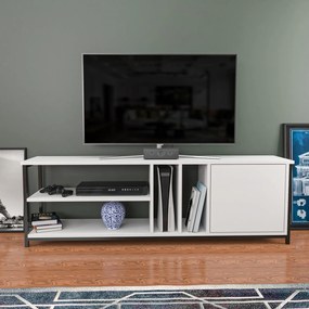 Móvel TV Oneida – Preto e Branco – 140 x 35,3 x 50,8 cm