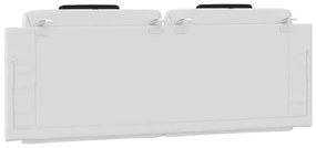Almofadão de cabeceira 140 cm couro artificial branco e preto