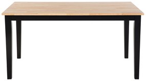 Mesa de jantar em madeira clara com pernas pretas 150 x 90 cm GEORGIA Beliani