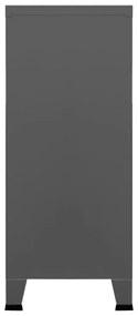 Aparador de arrumação industrial 90x40x100 cm aço antracite