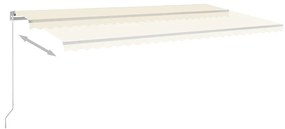 Toldo automático c/ LED e sensor de vento 6x3,5 m cor creme