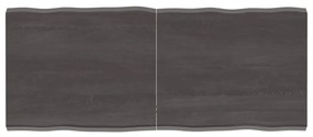 vidaXL Tampo de mesa com bordas vivas maciço tratado castanho-escuro