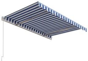 Toldo retrátil automático 300x250 cm azul e branco