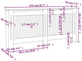 Coberturas de radiador 2 pcs MDF 172 cm branco