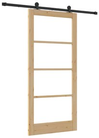 Porta Deslizante com Conjunto de Ferragens 'ORKDAL'Madeira Maciça e Vi