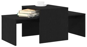 Conjunto de Mesas VidaXL Preto Carvalho 100x48x40 cm Madeira de Engenh