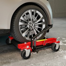 Conjunto de 2 Carrinhos de Movimentação de Veículos, 56 x 54 x 19,5 cm, Capacidade de 680 kg, Preto