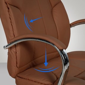 Cadeira de Escritório XXL Xanthos castanho claro