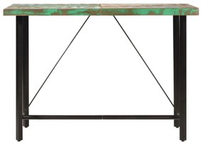 Mesa de bar 150x70x107 cm madeira recuperada maciça e ferro