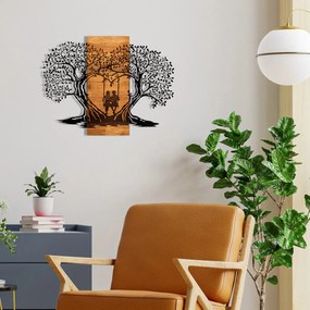 Acessório Decorativo de Parede Eva – Preto e Nogueira – 76 x 58 cm