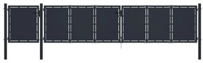 vidaXL Portão de jardim 5x1,5 m metal antracite