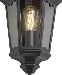 Lanterna de parede exterior clássica preta IP44 - Havana Half