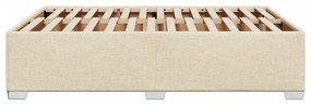 Estrutura de cama sem colchão 160x200 cm tecido cor creme