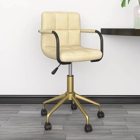 vidaXL Cadeira de escritório giratória veludo cor creme