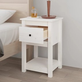 Mesas de cabeceira 2 pcs 40x35x61,5 cm pinho maciço branco