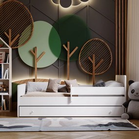 Cama individual 140x70 com gaveta branca - colchão e estrado incluído