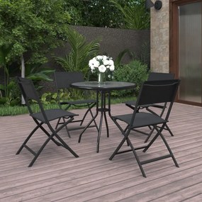 vidaXL 5 pcs conjunto de jantar para exterior aço