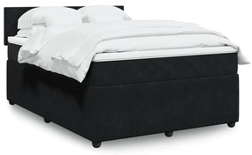 vidaXL Cama com molas/colchão 140x190 cm veludo preto